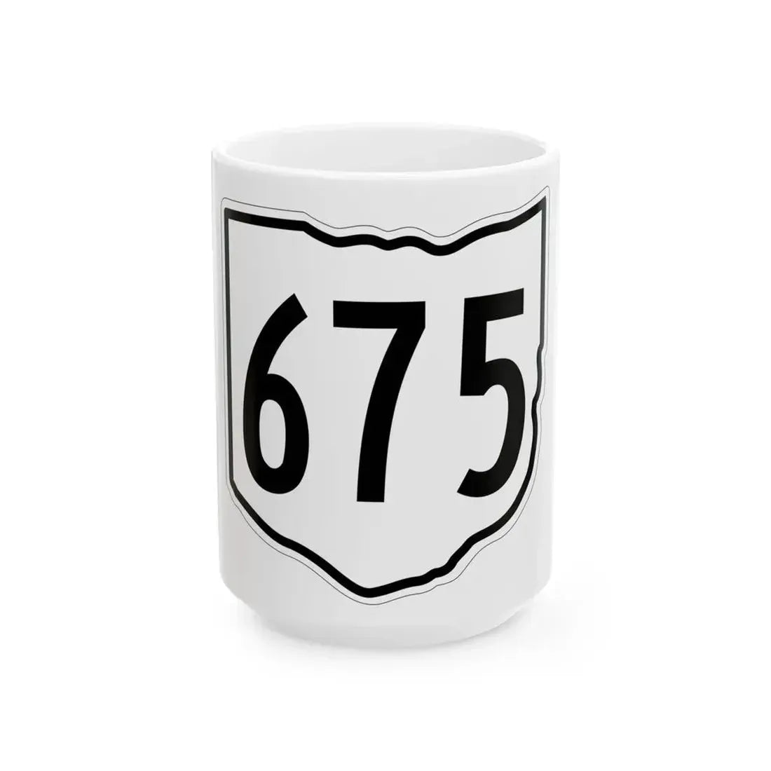 OH-675 1960 (Ohio) (Road Sign) White Coffee Mug 15oz - Go Mug Yourself