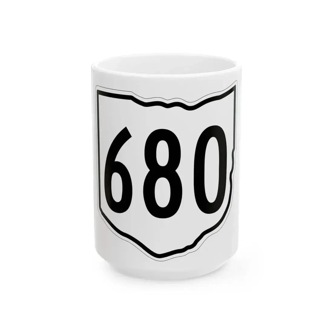 OH-680 1960 (Ohio) (Road Sign) White Coffee Mug 15oz - Go Mug Yourself