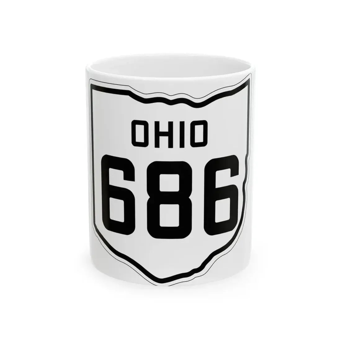 OH-686 1927 (Ohio) (Road Sign) White Coffee Mug 11oz - Go Mug Yourself