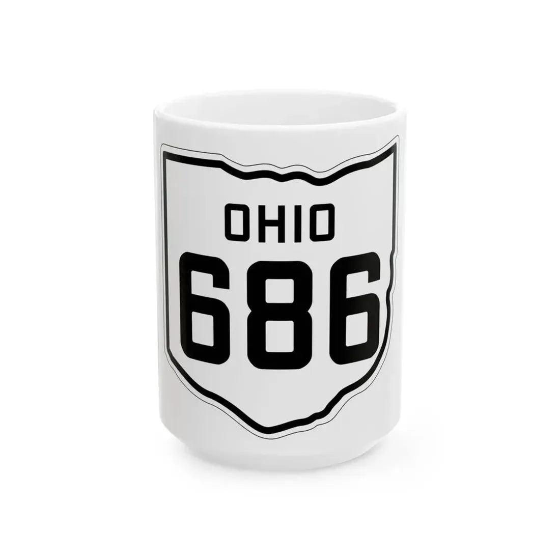 OH-686 1927 (Ohio) (Road Sign) White Coffee Mug 15oz - Go Mug Yourself