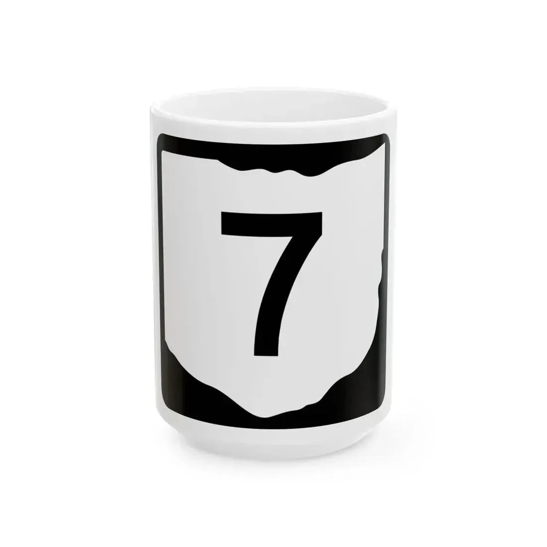 OH-7 (Ohio) (Road Sign) White Coffee Mug 15oz - Go Mug Yourself