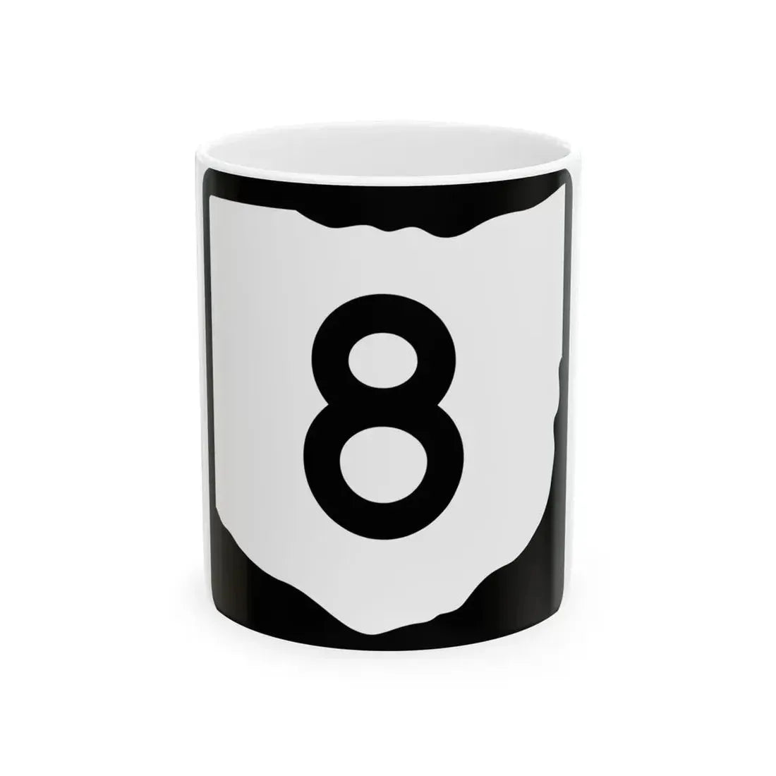 OH-8 (Ohio) (Road Sign) White Coffee Mug 11oz - Go Mug Yourself