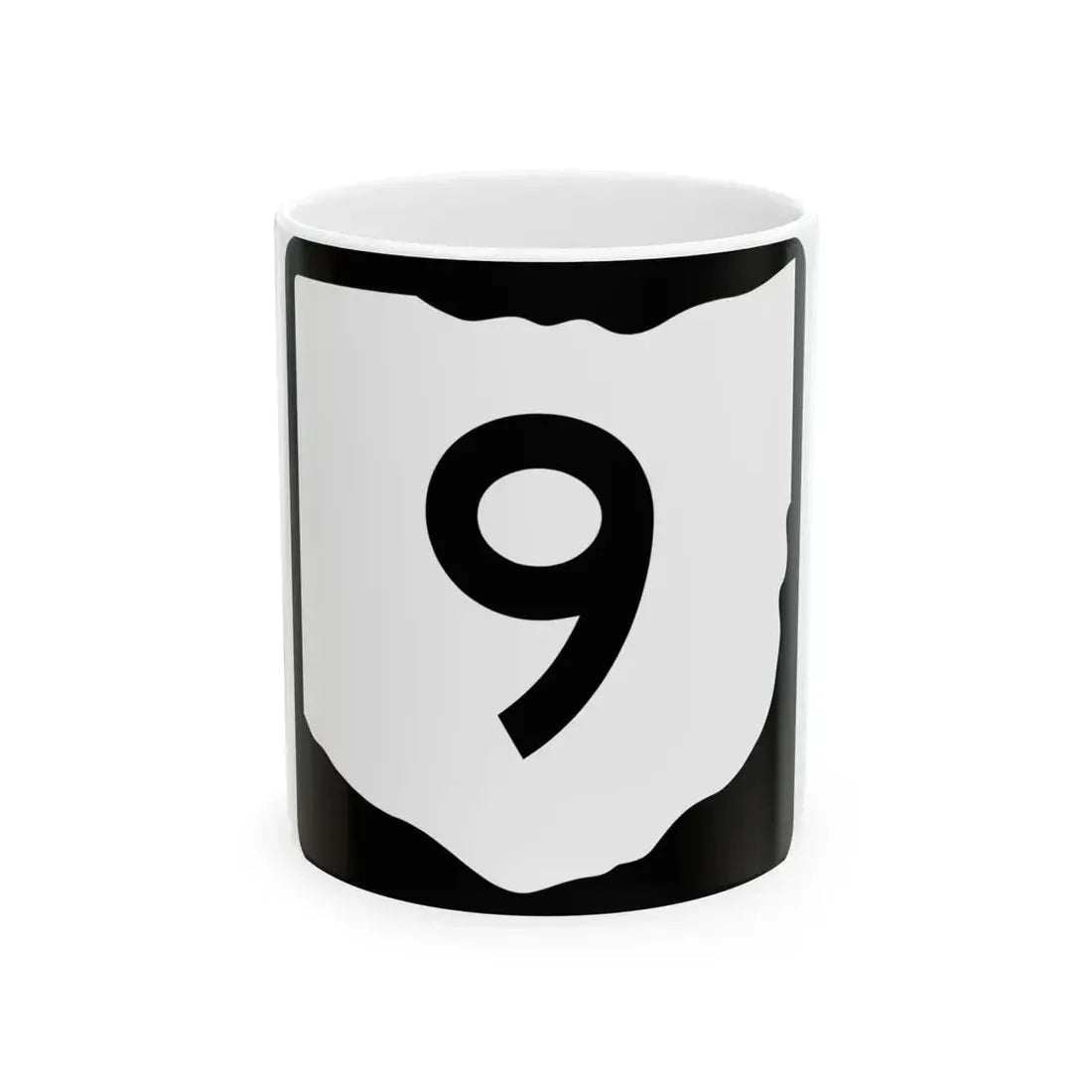 OH-9 (Ohio) (Road Sign) White Coffee Mug 11oz - Go Mug Yourself
