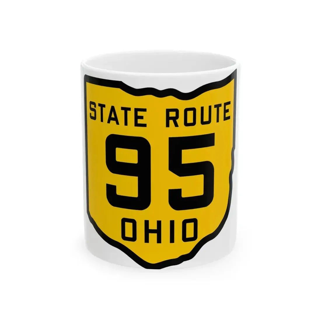 OH-95 1920 (Ohio) (Road Sign) White Coffee Mug 11oz - Go Mug Yourself