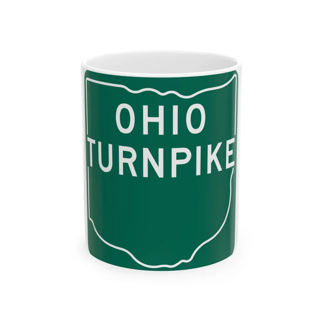 Ohio Turnpike 1960 (Ohio) (Road Sign) White Coffee Mug 11oz - Go Mug Yourself