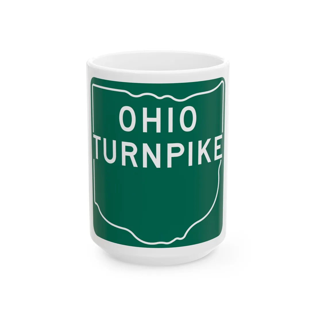 Ohio Turnpike 1960 (Ohio) (Road Sign) White Coffee Mug 15oz - Go Mug Yourself
