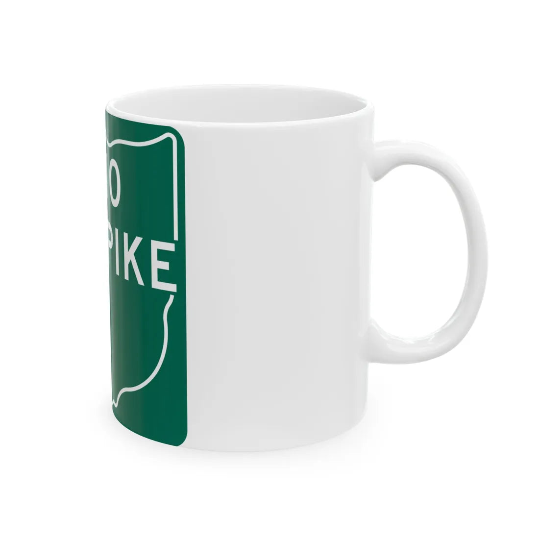 Ohio Turnpike 1960 (Ohio) (Road Sign) White Coffee Mug - Go Mug Yourself