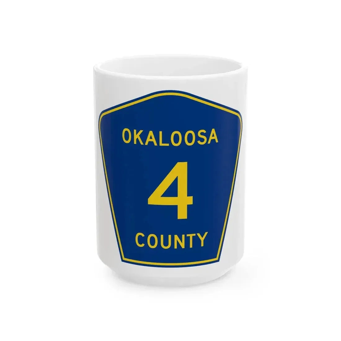 Okaloosa County 4 (Florida) (Road Sign) White Coffee Mug 15oz - Go Mug Yourself