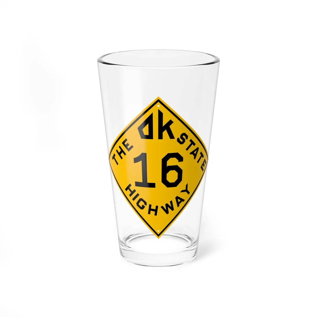Oklahoma 16 1924 (Oklahoma) (Road Sign) Pint Glss 16oz - Go Mug Yourself