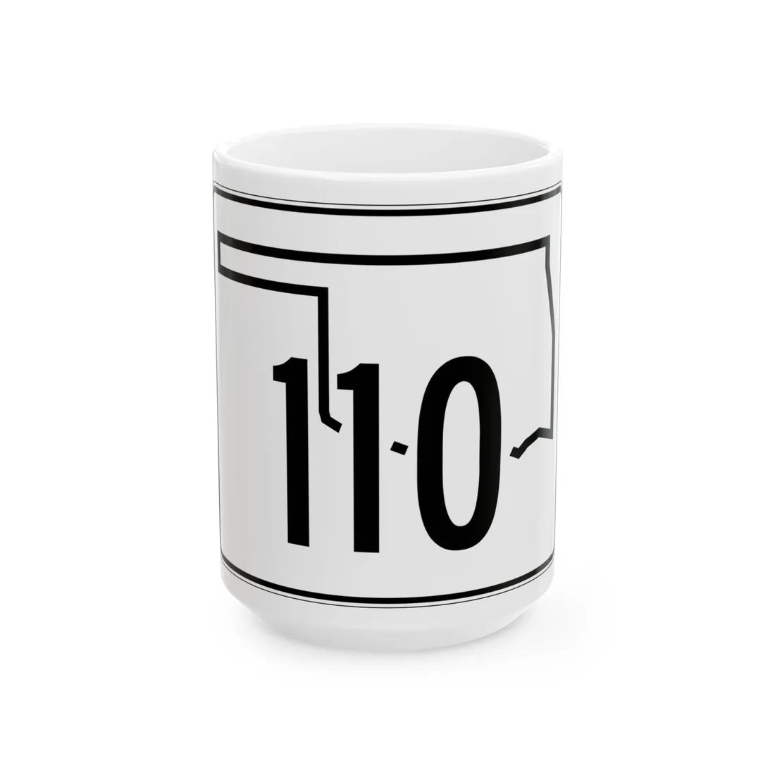 Oklahoma State Highway 110 (Oklahoma) (Road Sign) White Coffee Mug 15oz - Go Mug Yourself