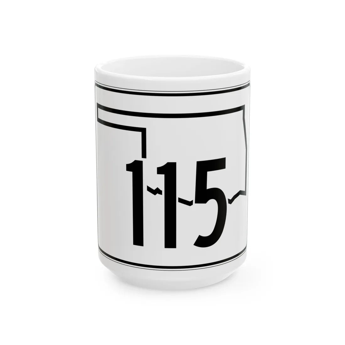 Oklahoma State Highway 115 (Oklahoma) (Road Sign) White Coffee Mug 15oz - Go Mug Yourself
