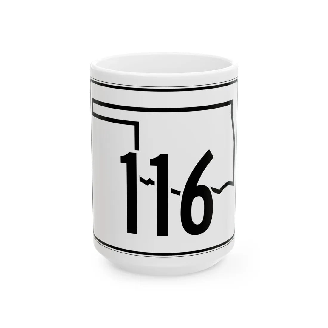 Oklahoma State Highway 116 (Oklahoma) (Road Sign) White Coffee Mug 15oz - Go Mug Yourself