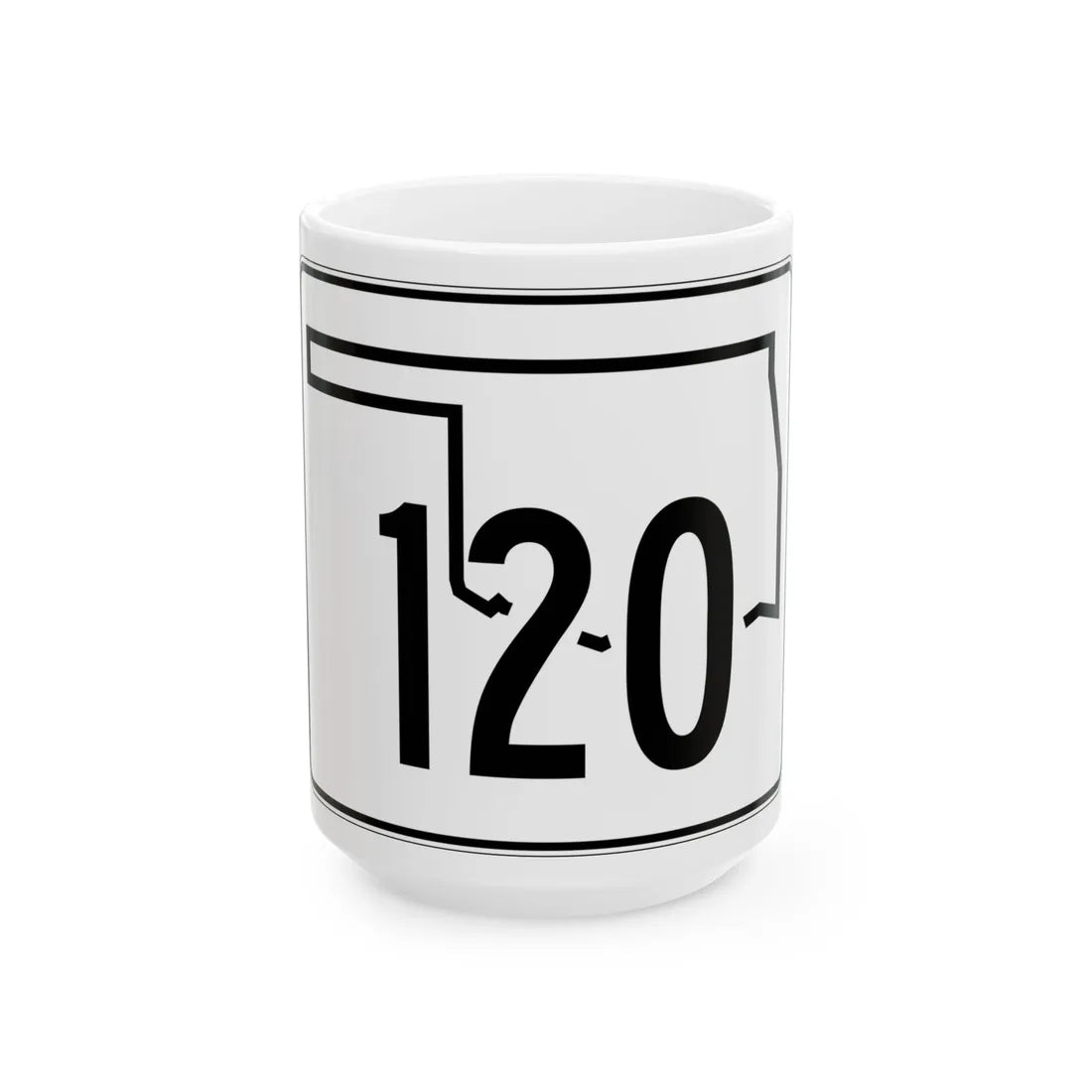 Oklahoma State Highway 120 (Oklahoma) (Road Sign) White Coffee Mug 15oz - Go Mug Yourself