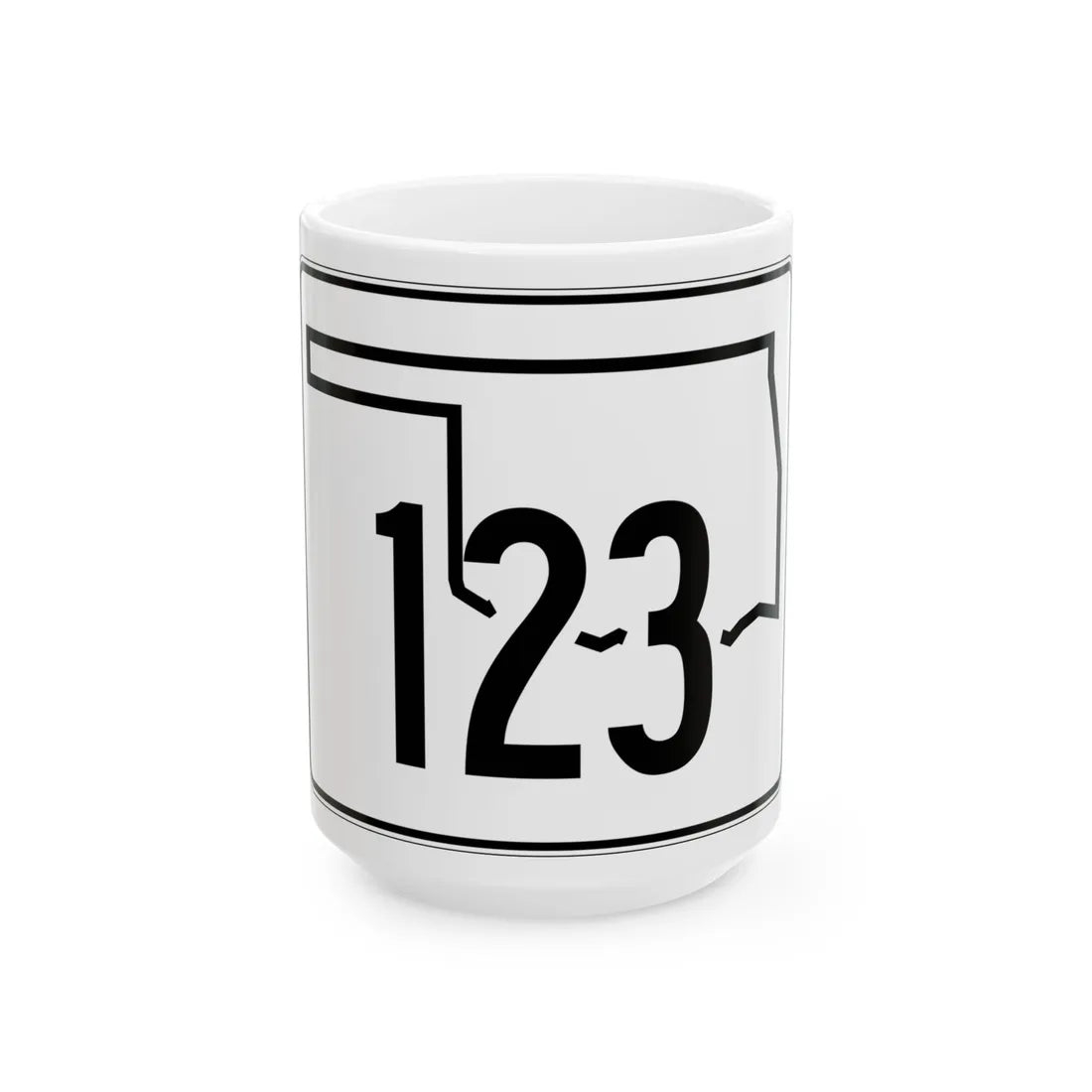 Oklahoma State Highway 123 (Oklahoma) (Road Sign) White Coffee Mug 15oz - Go Mug Yourself