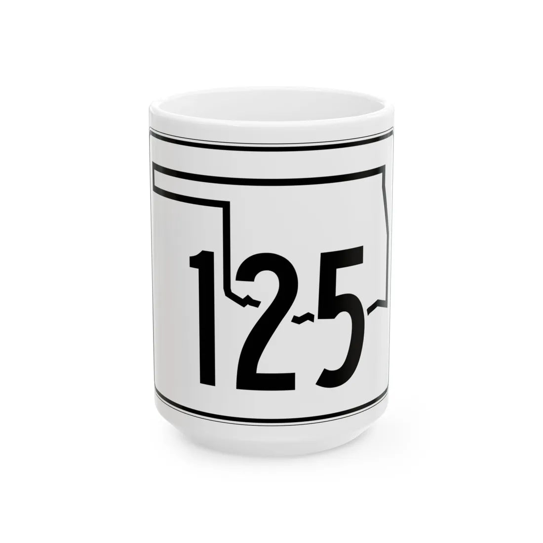 Oklahoma State Highway 125 (Oklahoma) (Road Sign) White Coffee Mug 15oz - Go Mug Yourself