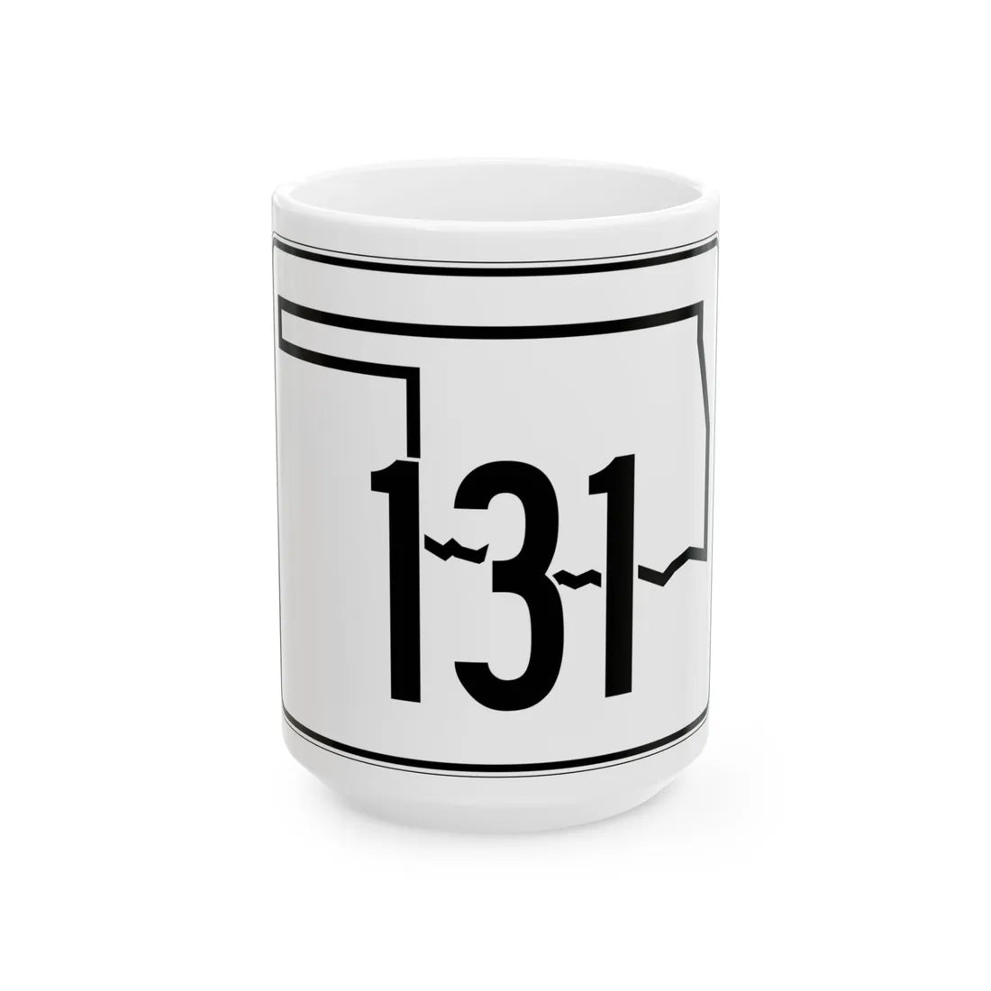 Oklahoma State Highway 131 (Oklahoma) (Road Sign) White Coffee Mug 15oz - Go Mug Yourself