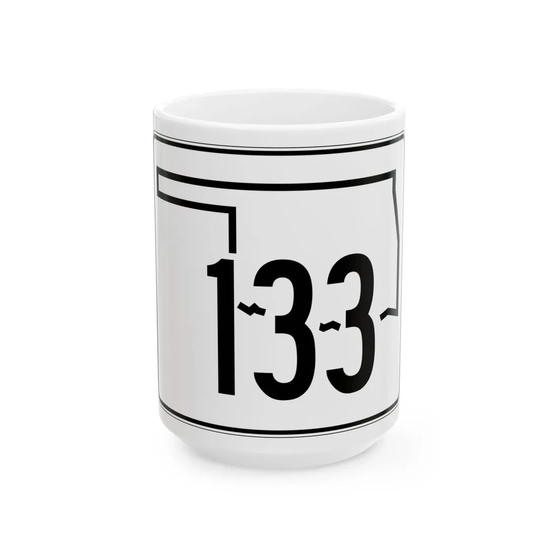 Oklahoma State Highway 133 (Oklahoma) (Road Sign) White Coffee Mug 15oz - Go Mug Yourself