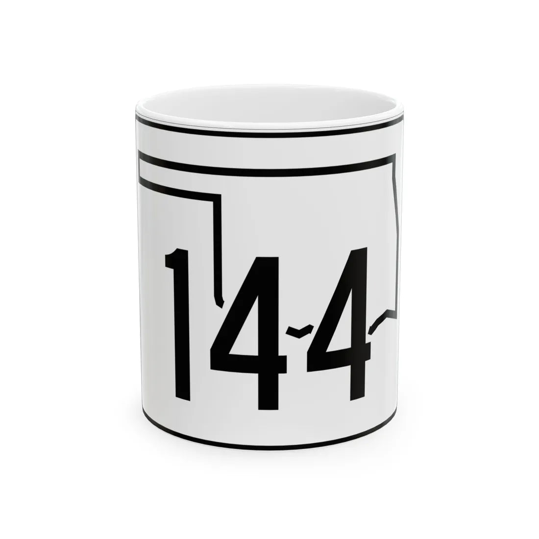 Oklahoma State Highway 144 (Oklahoma) (Road Sign) White Coffee Mug 11oz - Go Mug Yourself