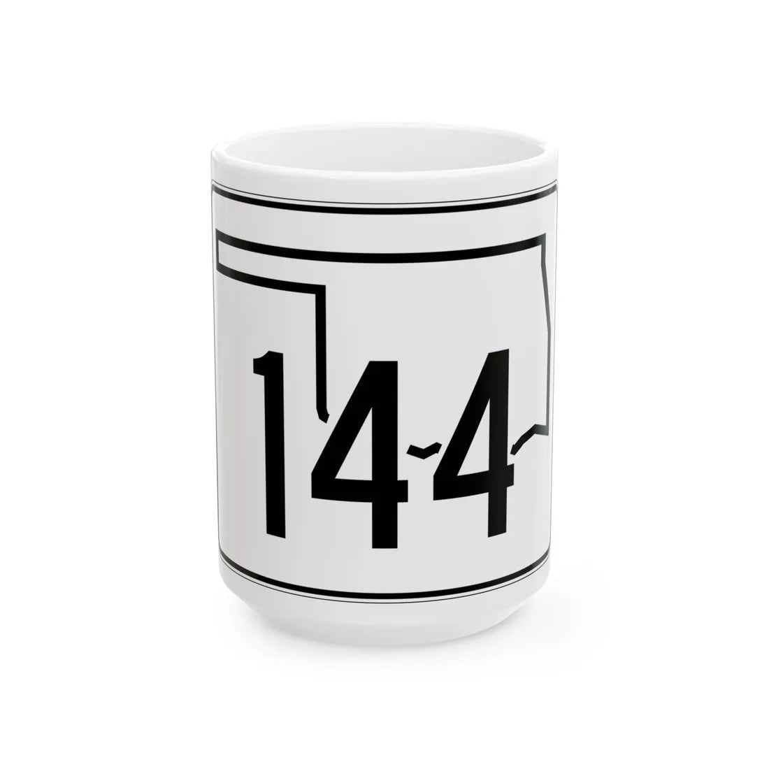 Oklahoma State Highway 144 (Oklahoma) (Road Sign) White Coffee Mug 15oz - Go Mug Yourself