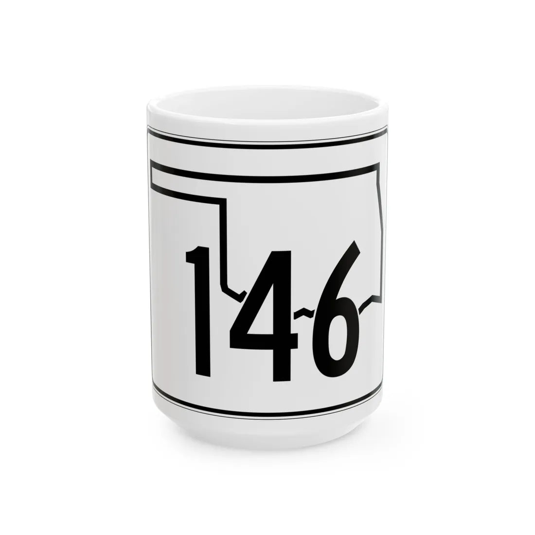 Oklahoma State Highway 146 (Oklahoma) (Road Sign) White Coffee Mug 15oz - Go Mug Yourself