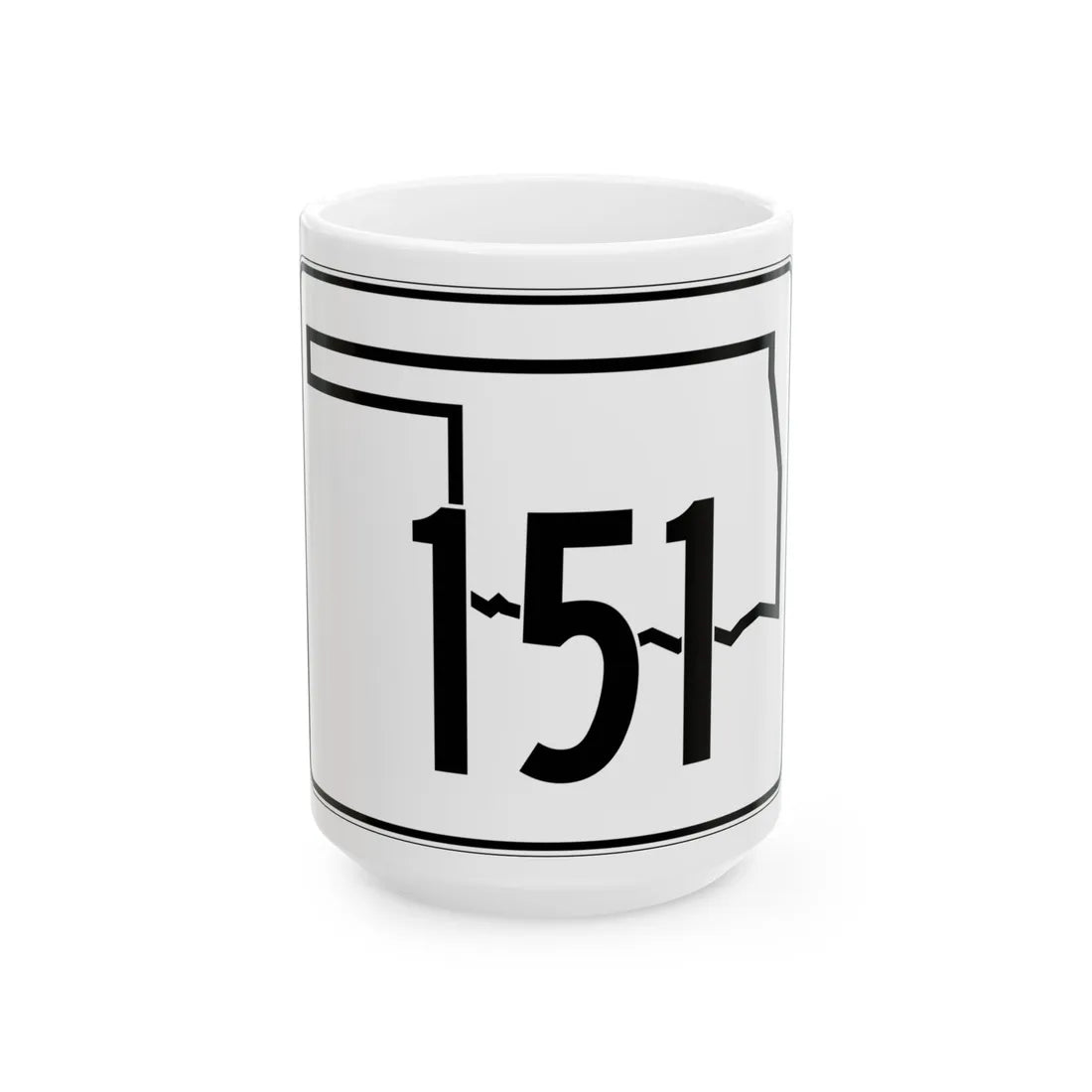 Oklahoma State Highway 151 (Oklahoma) (Road Sign) White Coffee Mug 15oz - Go Mug Yourself