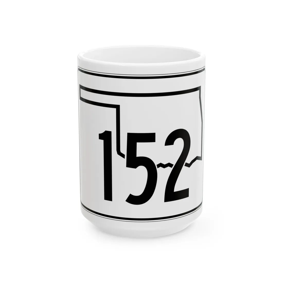 Oklahoma State Highway 152 (Oklahoma) (Road Sign) White Coffee Mug 15oz - Go Mug Yourself