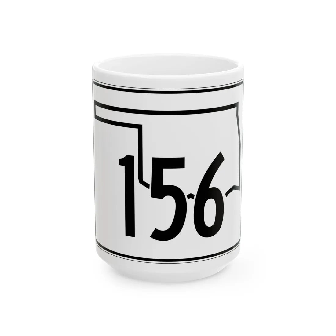 Oklahoma State Highway 156 (Oklahoma) (Road Sign) White Coffee Mug 15oz - Go Mug Yourself