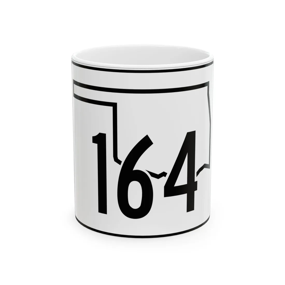Oklahoma State Highway 164 (Oklahoma) (Road Sign) White Coffee Mug 11oz - Go Mug Yourself