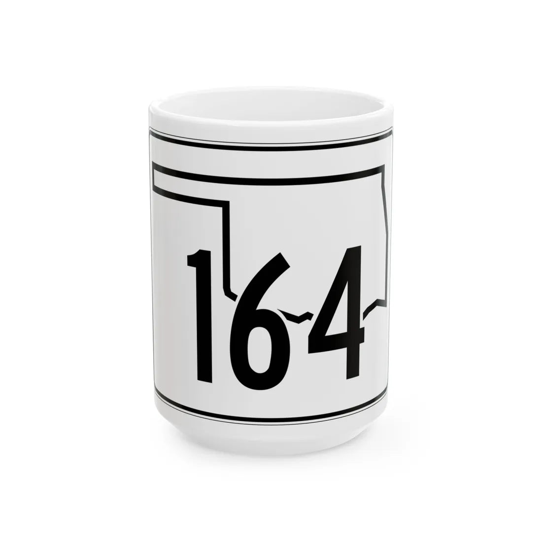 Oklahoma State Highway 164 (Oklahoma) (Road Sign) White Coffee Mug 15oz - Go Mug Yourself