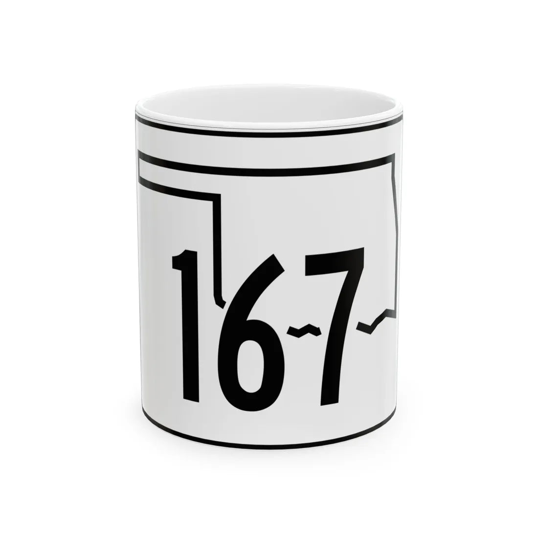 Oklahoma State Highway 167 (Oklahoma) (Road Sign) White Coffee Mug 11oz - Go Mug Yourself