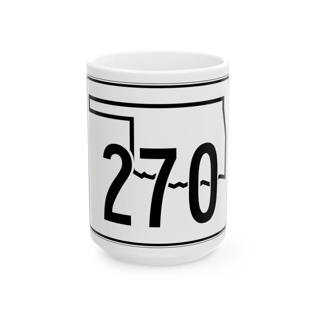 Oklahoma State Highway 270 (Oklahoma) (Road Sign) White Coffee Mug 15oz - Go Mug Yourself