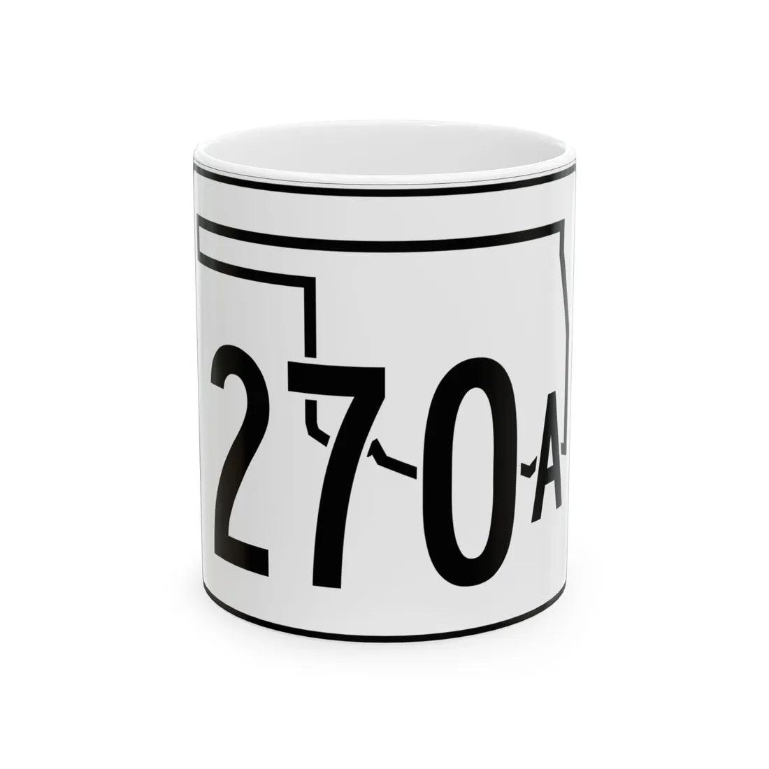 Oklahoma State Highway 270A (Oklahoma) (Road Sign) White Coffee Mug 11oz - Go Mug Yourself