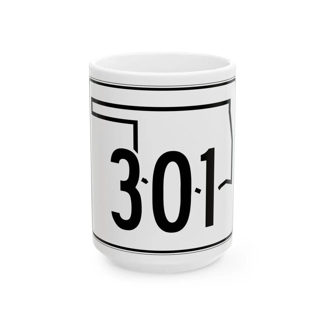 Oklahoma State Highway 301 (Oklahoma) (Road Sign) White Coffee Mug 15oz - Go Mug Yourself