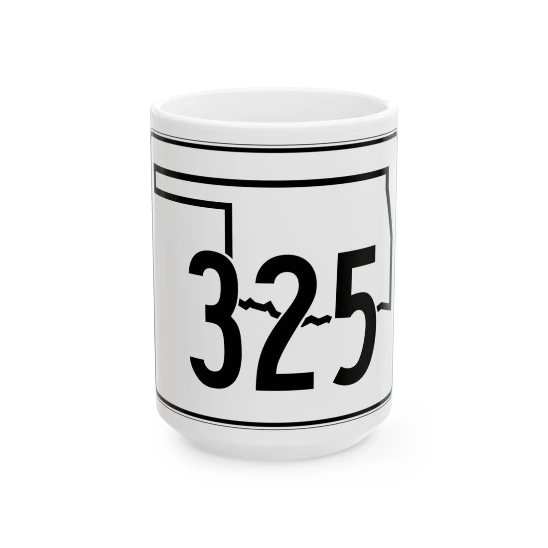 Oklahoma State Highway 325 (Oklahoma) (Road Sign) White Coffee Mug 15oz - Go Mug Yourself