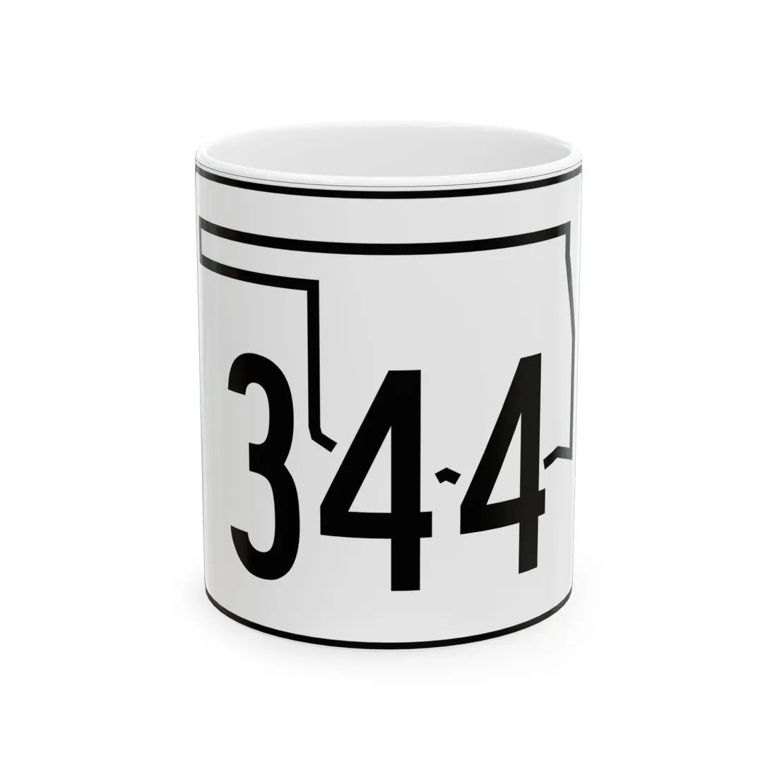 Oklahoma State Highway 344 (Oklahoma) (Road Sign) White Coffee Mug 11oz - Go Mug Yourself