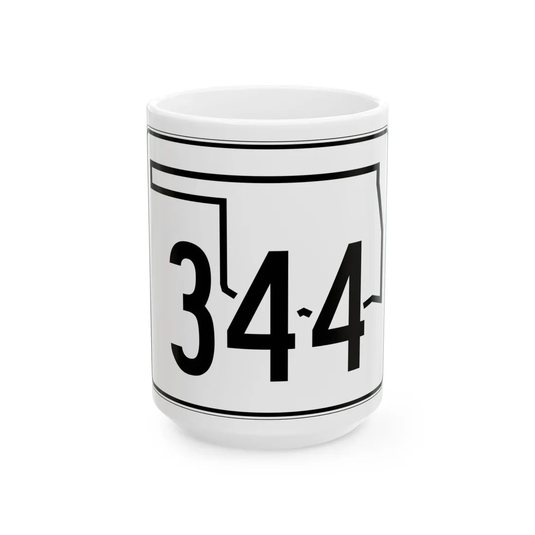 Oklahoma State Highway 344 (Oklahoma) (Road Sign) White Coffee Mug 15oz - Go Mug Yourself