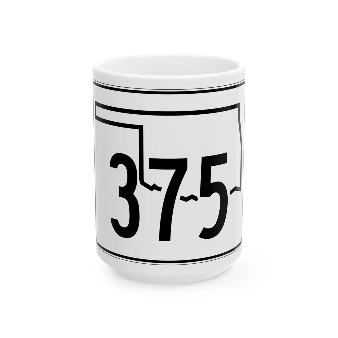 Oklahoma State Highway 375 (Oklahoma) (Road Sign) White Coffee Mug 15oz - Go Mug Yourself