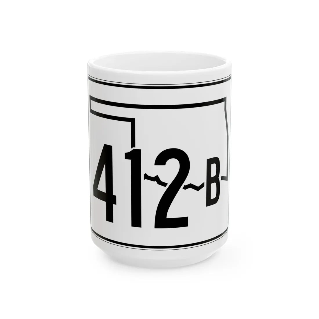 Oklahoma State Highway 412B (Oklahoma) (Road Sign) White Coffee Mug 15oz - Go Mug Yourself