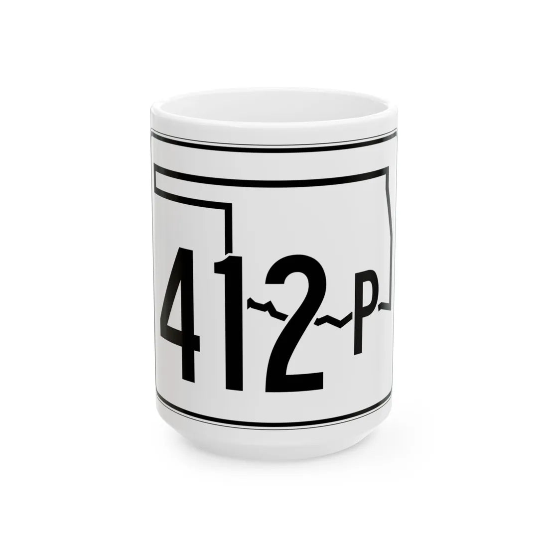 Oklahoma State Highway 412P (Oklahoma) (Road Sign) White Coffee Mug 15oz - Go Mug Yourself