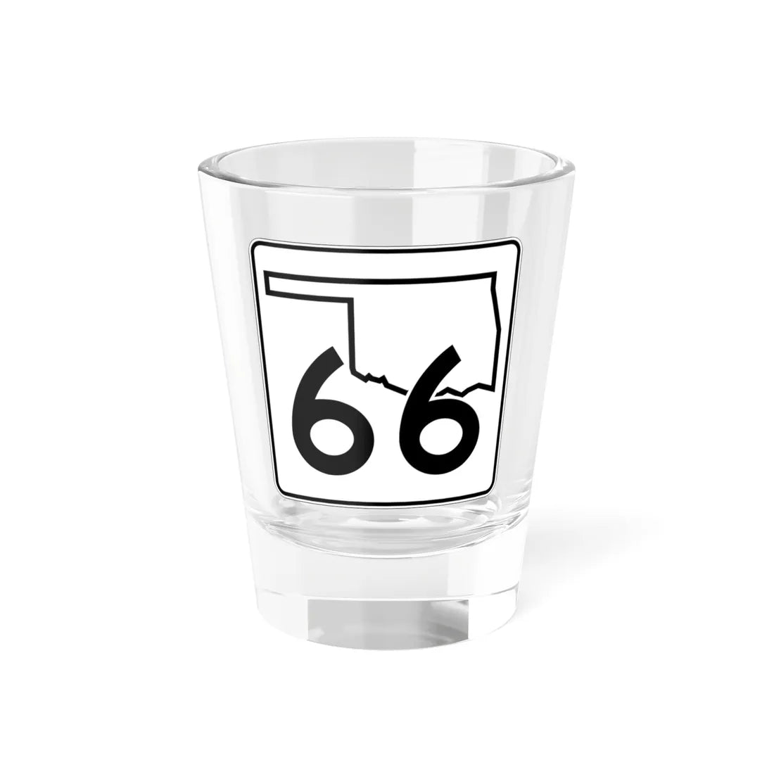 Oklahoma State Highway 66 (Oklahoma) (Road Sign) Shot Glass 1.5oz - Go Mug Yourself