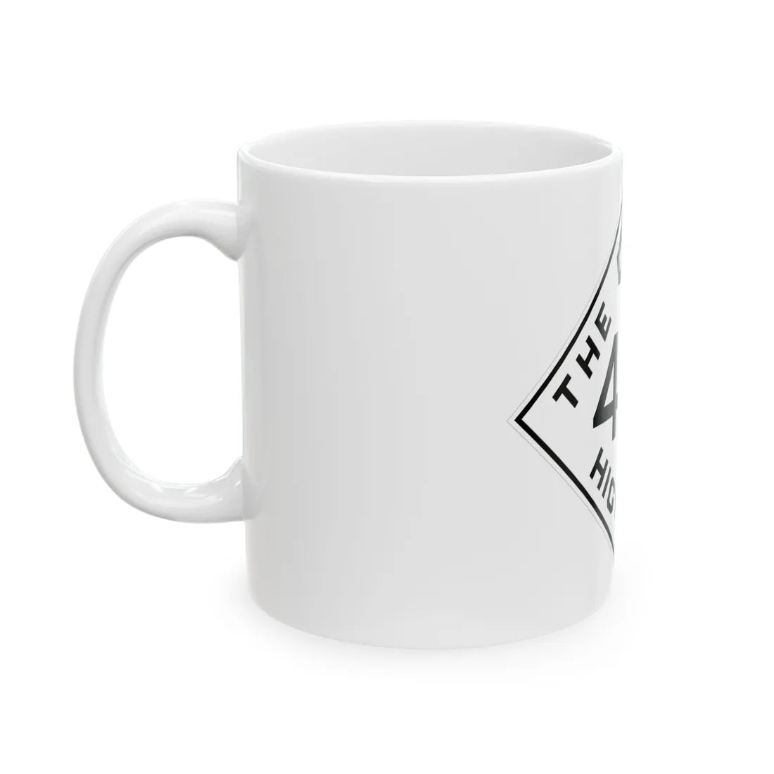 Oklahoma template 1948 spur (Oklahoma) (Road Sign) White Coffee Mug - Go Mug Yourself