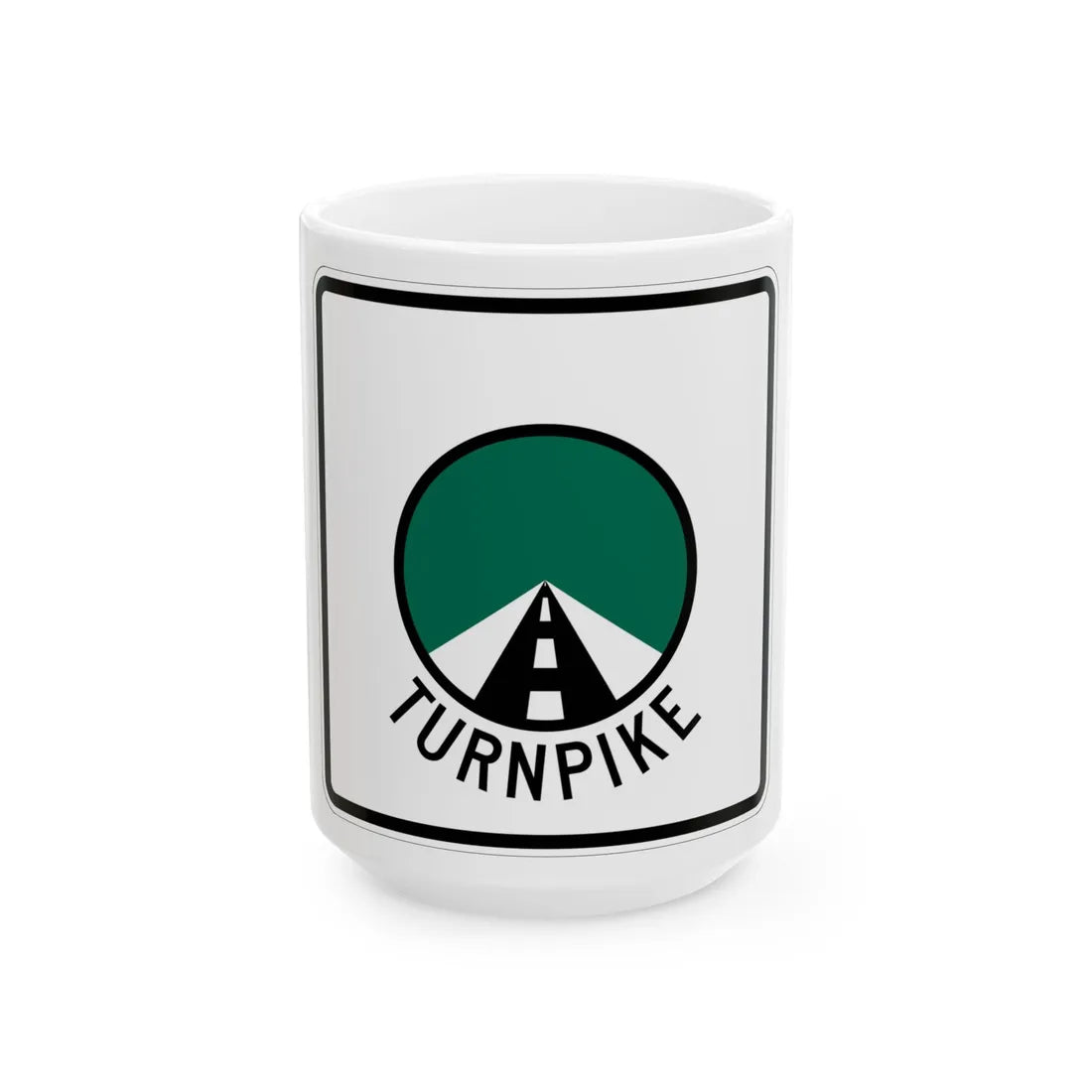 Oklahoma Turnpike template (Oklahoma) (Road Sign) White Coffee Mug 15oz - Go Mug Yourself