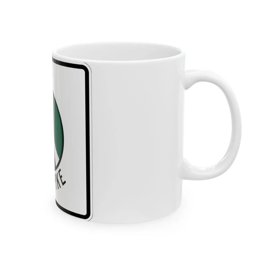Oklahoma Turnpike template (Oklahoma) (Road Sign) White Coffee Mug - Go Mug Yourself