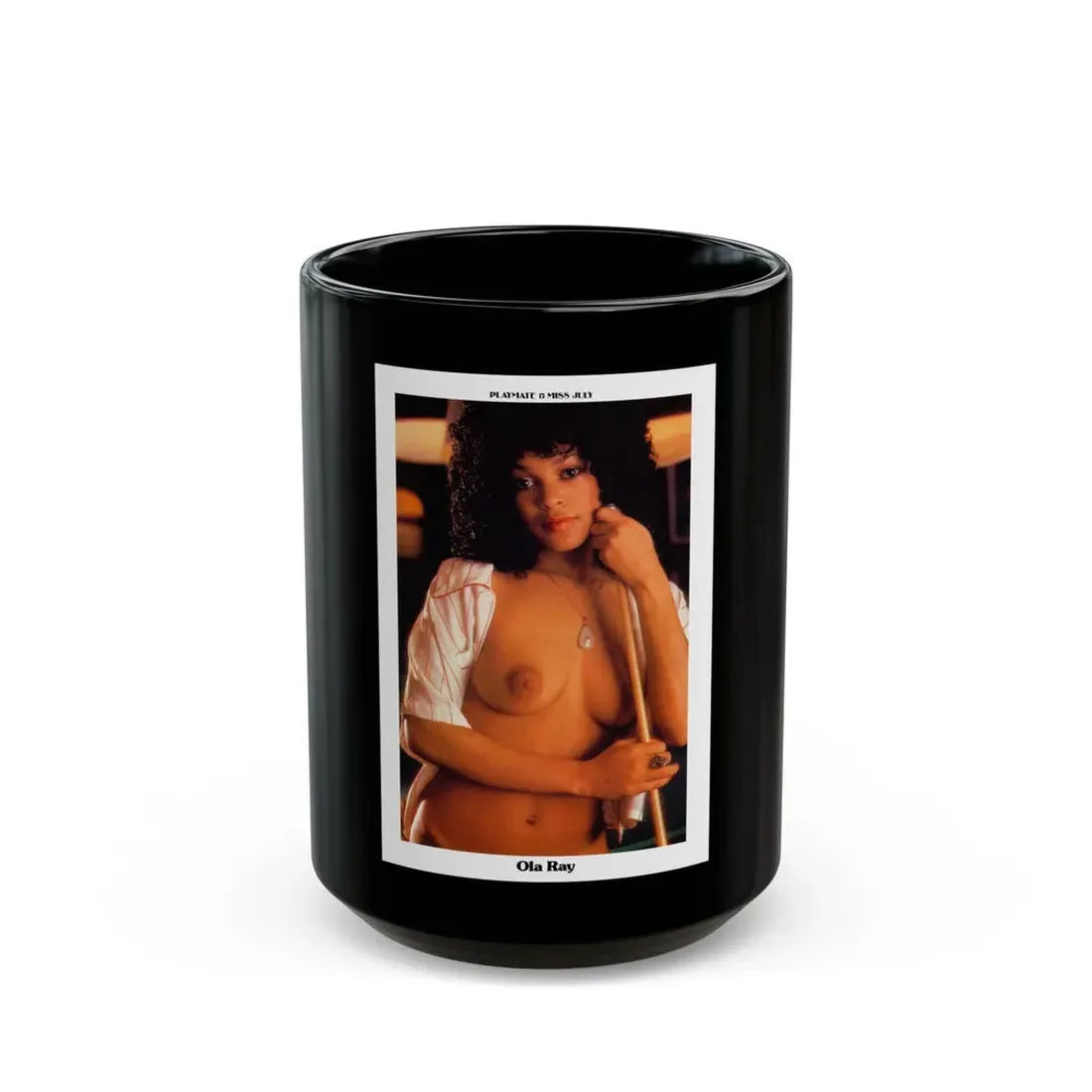 Ola Ray #100 (Vintage Female Icon) Black Coffee Mug 15oz - Go Mug Yourself
