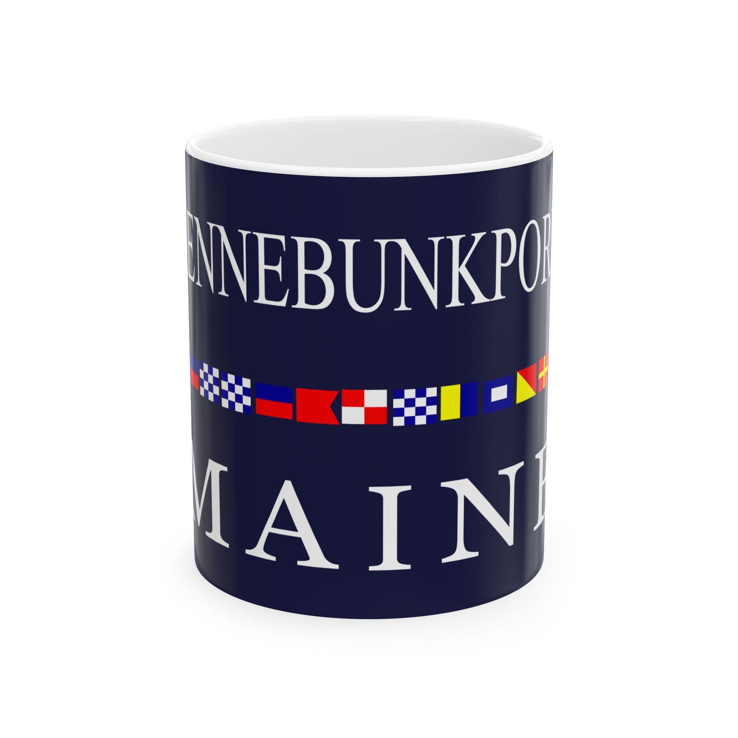 Old Flag of Kennebunkport Maine (United States) White Coffee Mug-11oz-Go Mug Yourself