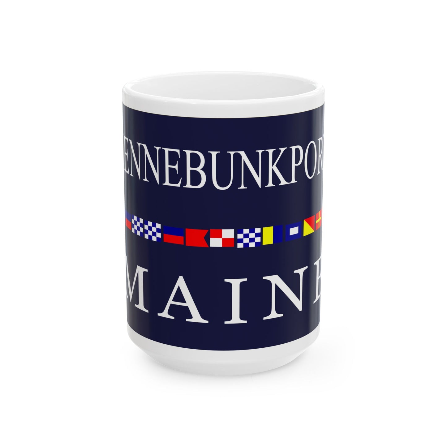 Old Flag of Kennebunkport Maine (United States) White Coffee Mug-15oz-Go Mug Yourself
