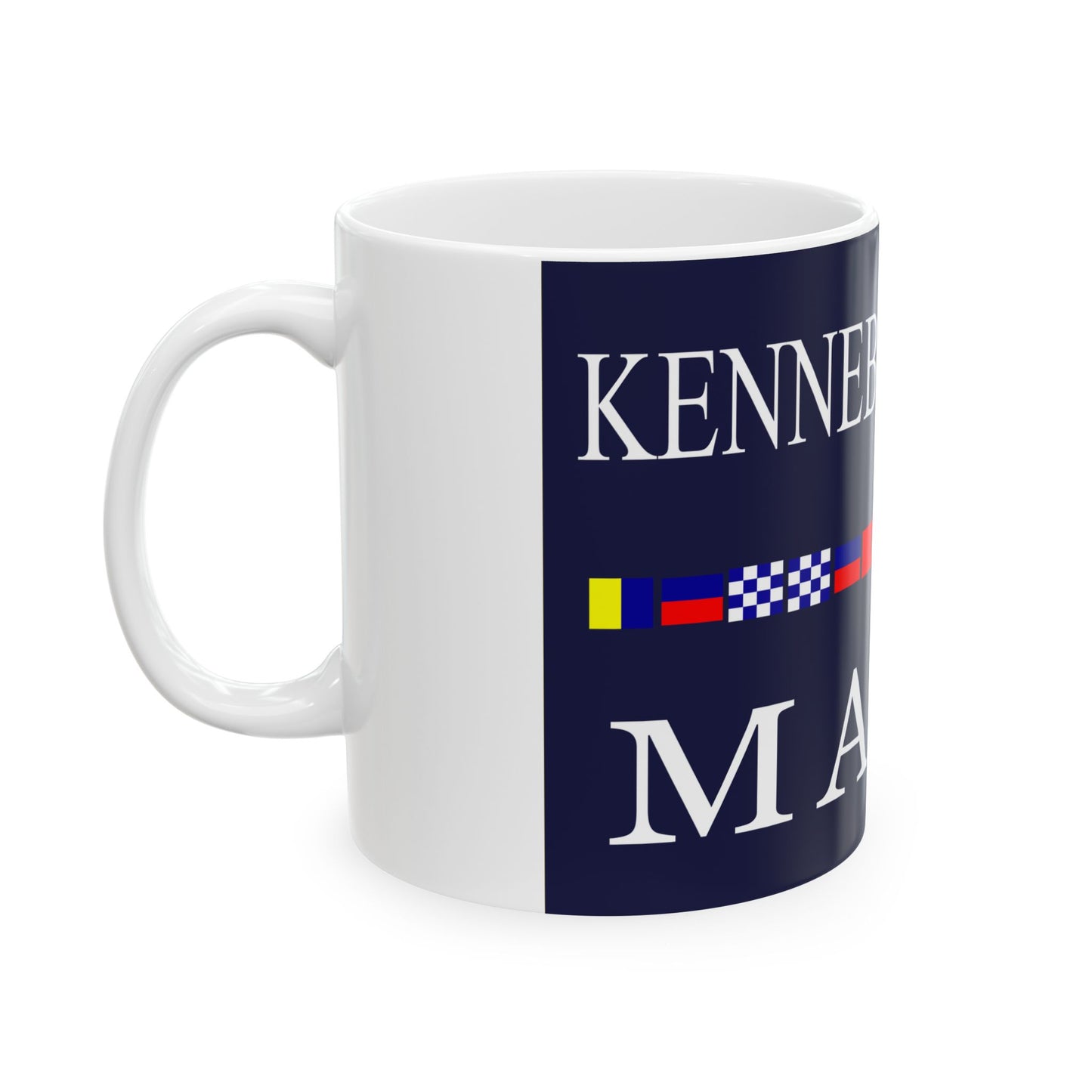 Old Flag of Kennebunkport Maine (United States) White Coffee Mug-Go Mug Yourself