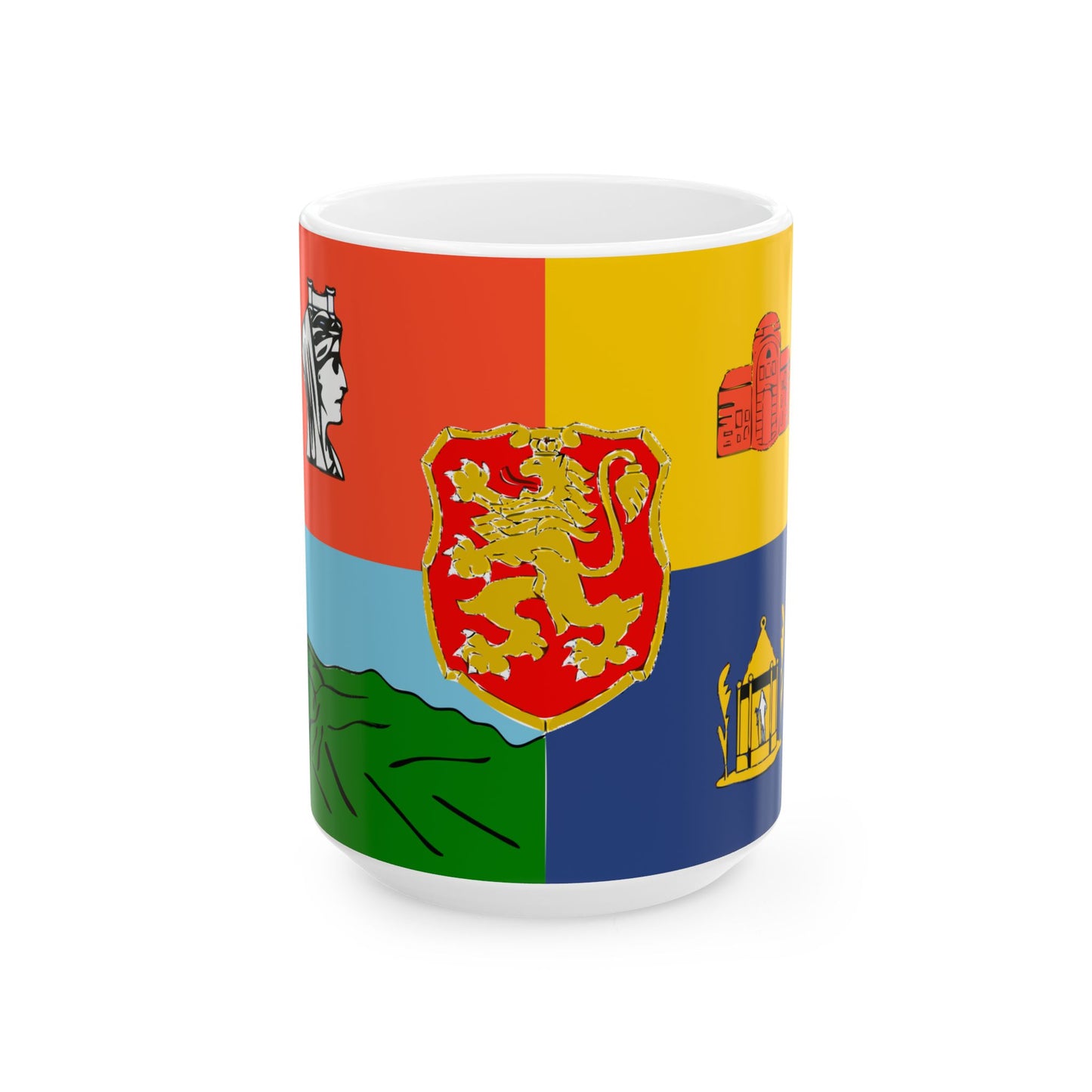 Old Flag of Sofia (Bulgaria) White Coffee Mug-15oz-Go Mug Yourself
