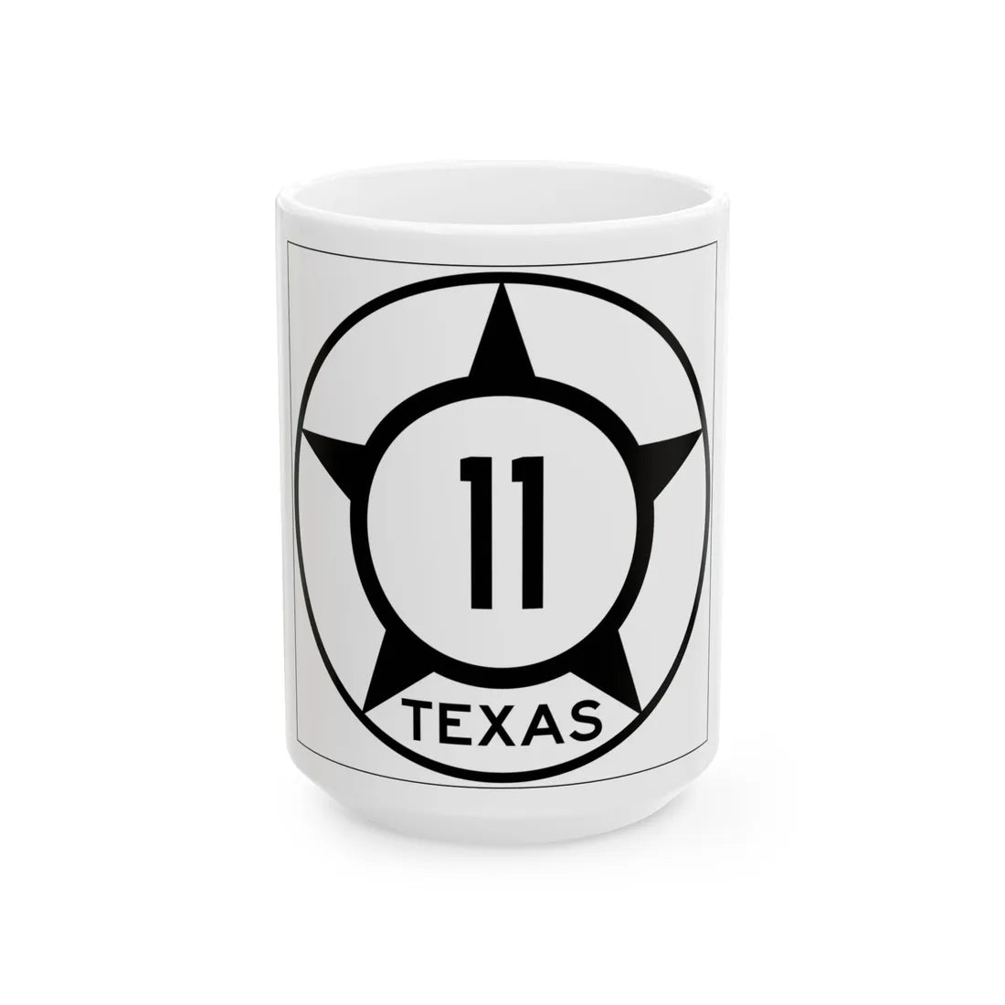 Old Texas 11 (Texas) (Road Sign) White Coffee Mug 15oz - Go Mug Yourself