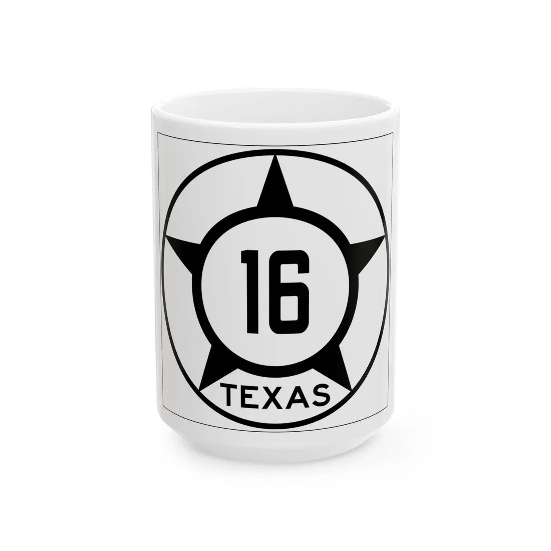 Old Texas 16 (Texas) (Road Sign) White Coffee Mug 15oz - Go Mug Yourself